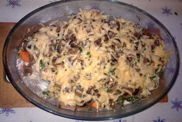 Oven Baked Chicken Chops with Cheese and Mushrooms Recipe