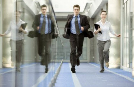 Running in the office (Exercising)