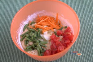 Curd casserole with vegetables