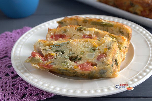 Curd casserole with vegetables