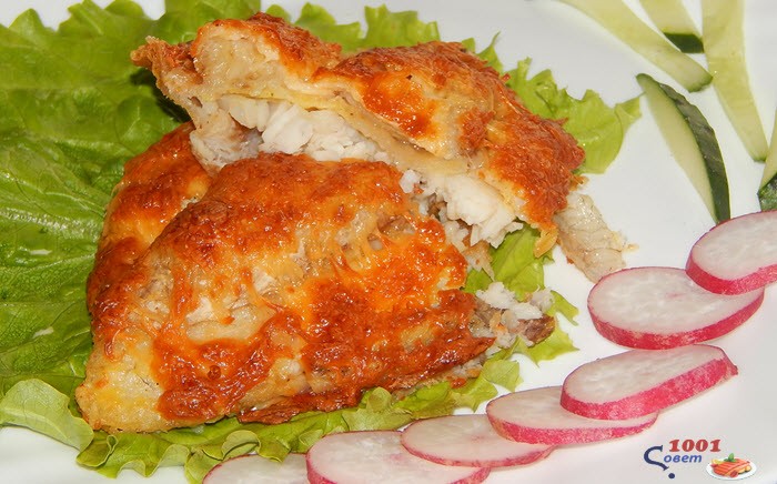 Filled fish with cheese